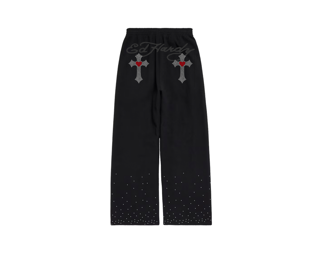 Ed Hardy x Matuê "Cruz" Calça Moletom Preta