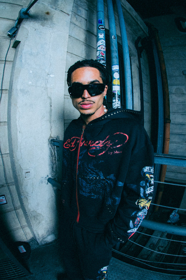 Ed Hardy x Matuê "By Matuê" Moletom Zip Up Preto