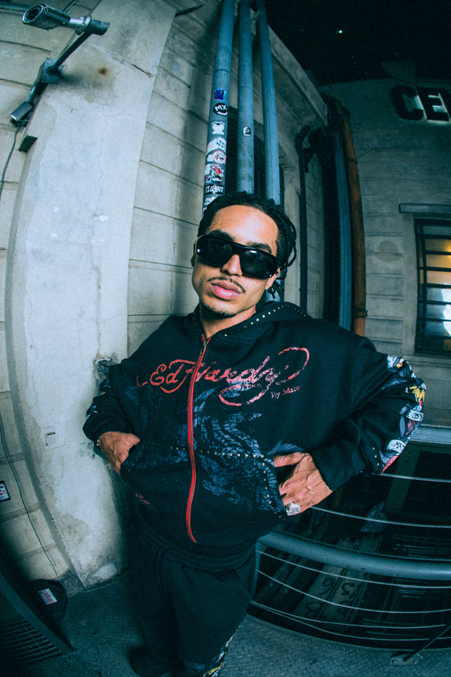 Ed Hardy x Matuê "By Matuê" Moletom Zip Up Preto